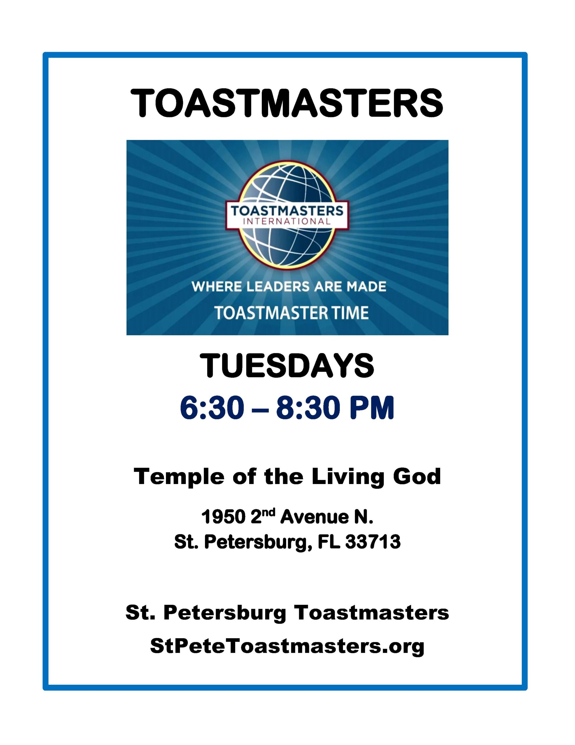 Toastmasters @ Temple of the Living God