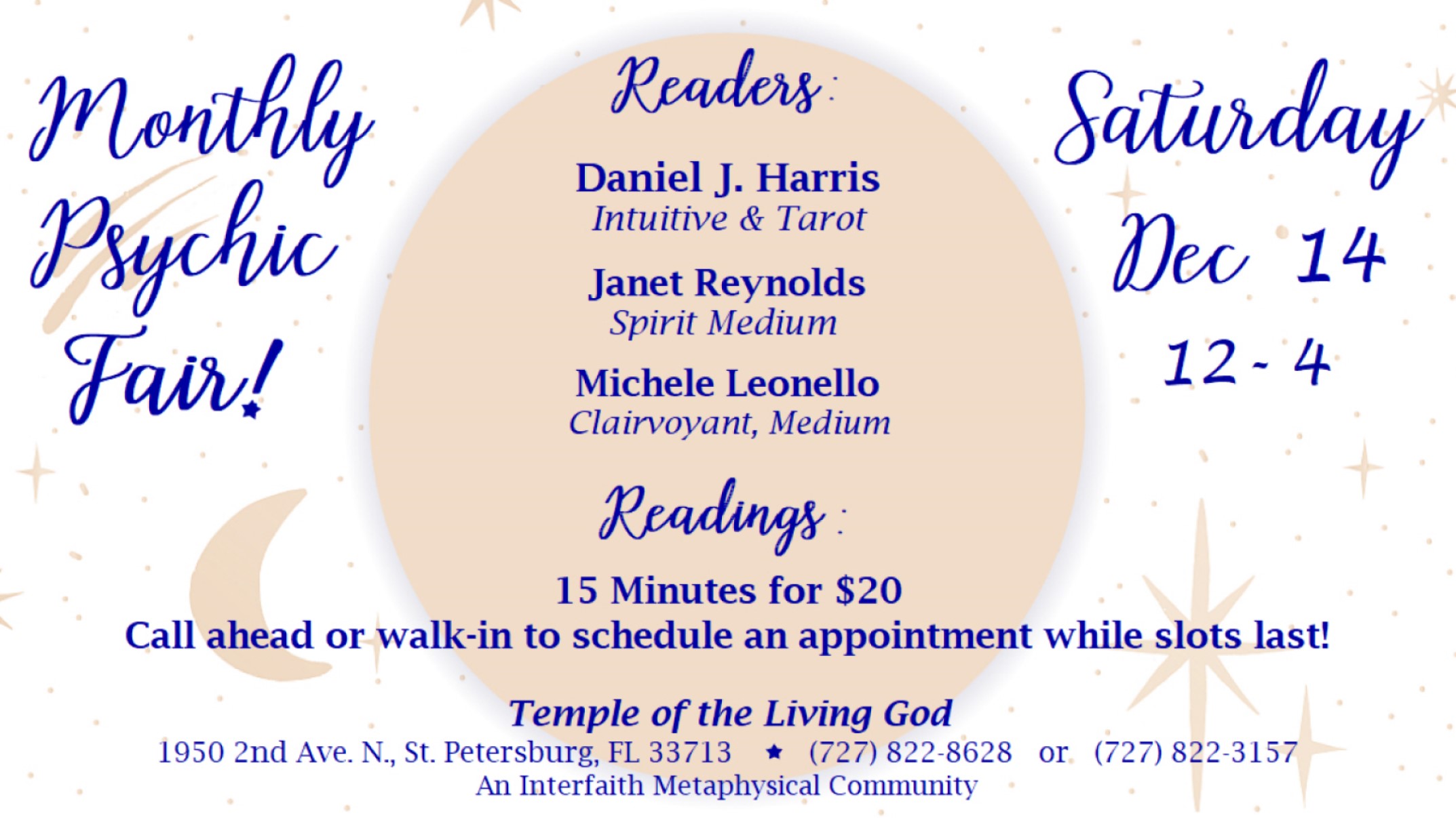PSYCHIC Fair – Medium, Clairvoyants & Tarot!