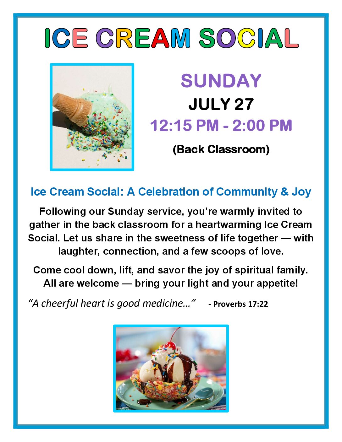 Ice cream social ad