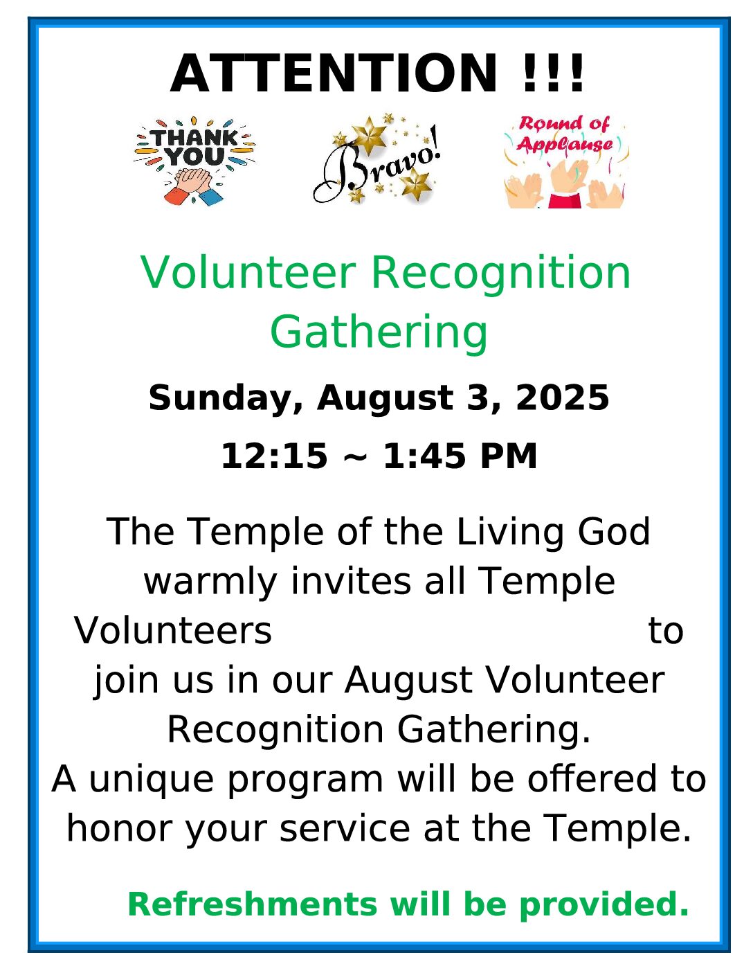 Volunteer recognition 2025