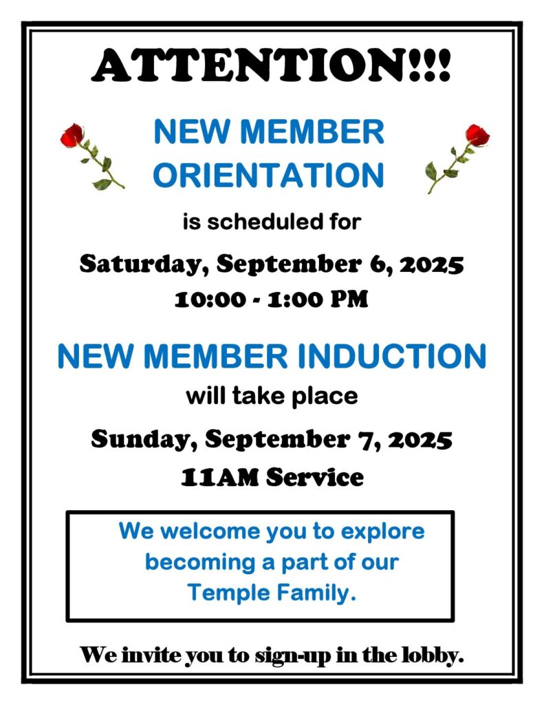 NEW MEMBER ORIENTATION and INDUCTION sept