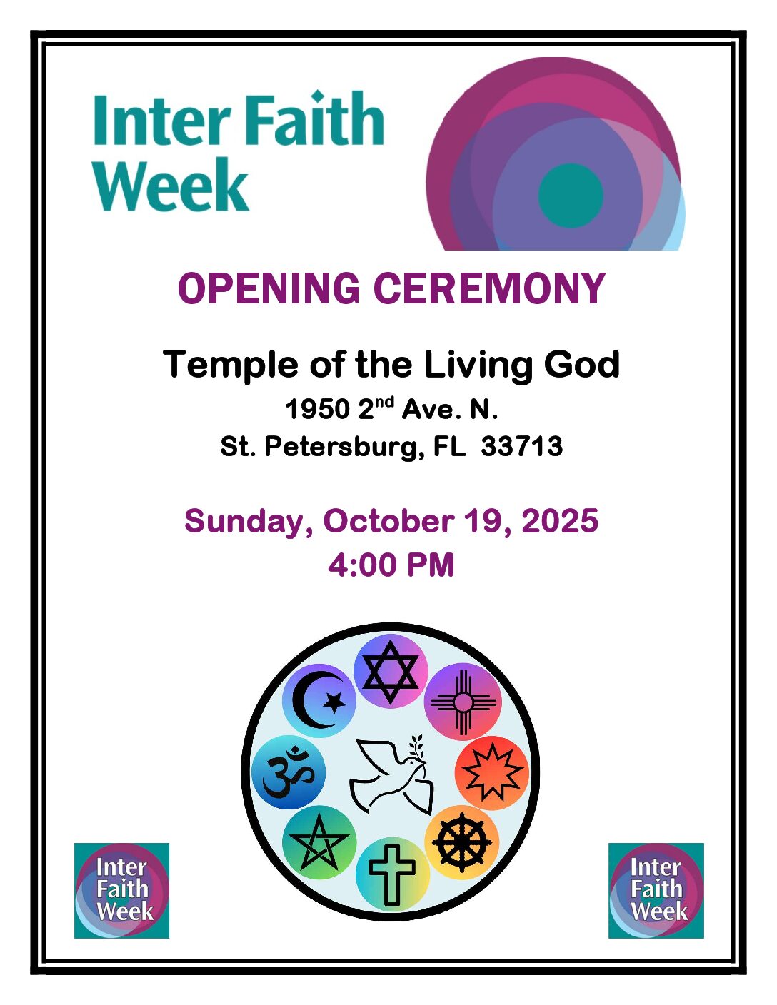 Interfaith week ceremony